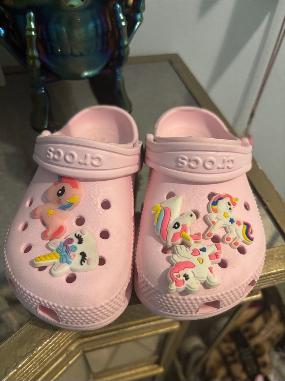 CROCS Kids' Pink Clog with Unicorn Jibbitz
